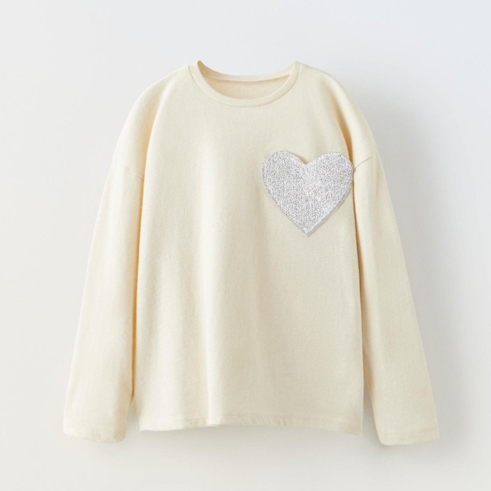 ZARA BABY POCKETED HEART T-SHIRT Size 12-18 months